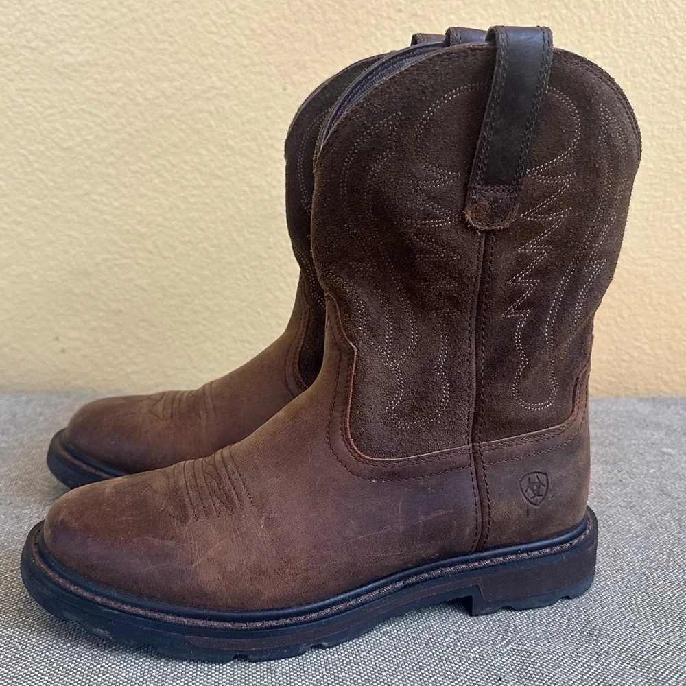 Ariat “Groundbreaker” Pull-On
Work Boots In Distressed Brown Men’s Size 7.5D EUC - Picture 2 of 10